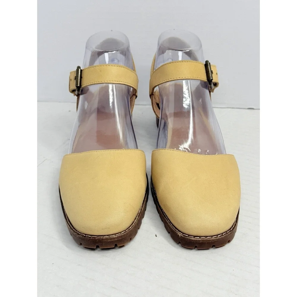Madewell The Claudie Lugsole Mary Jane Sandals Women's 8.5 Tan Leather